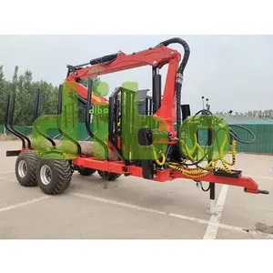 CE double atv crane outrigger timbers log grab firewood trailer log hauling trailer atv log loader farm trailers for sale