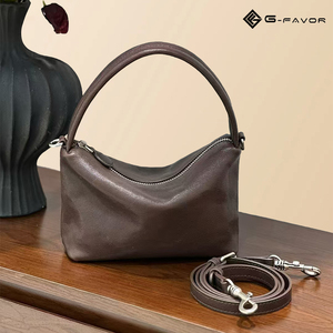 Casual Simple Elegant Women Genuine Leather Bags Soft Cowhide Shoulder Bags Vegetable <strong>Tanned</strong> Leather <strong>Handbags</strong> - Product Image 5