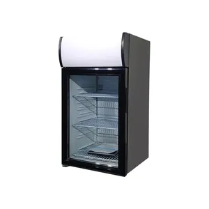 Vanace SD50L 3 레이어 UV 유리 도어 아이스크림 디스플레이 라이트 박스가있는 소형 냉장고 미니 냉동고