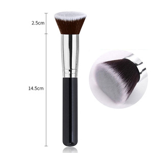 <span class=keywords><strong>Pinceau</strong></span> de fond de teint plat pour le visage en or rose avec logo personnalisé en gros, maquillage en cheveux synthétiques sans cruauté <span class=keywords><strong>Kabuki</strong></span> personnalisé - Product Image 6