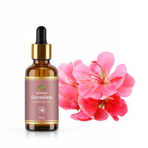<span class=keywords><strong>Huile</strong></span> <span class=keywords><strong>essentielle</strong></span> de <span class=keywords><strong>géranium</strong></span> pure et naturelle qui équilibre le sébum et offre des propriétés antibactériennes, adaptée aux soins de la peau et aux parfums d'intérieur. - Product Image 6