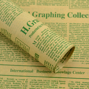 Papel de embalaje de piel de vaca, papel para envolver ramos de flores y materiales de papel para embalaje de periódicos ingleses vintage al por mayor - Product Image 5