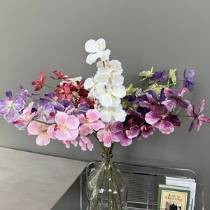 Orchidée artificielle Jinxi Vanda à 9 têtes, fleur en soie blanche, rose, violette, décoration de mariage, décoration de la maison, arrangement floral, photographie - Product Image 1