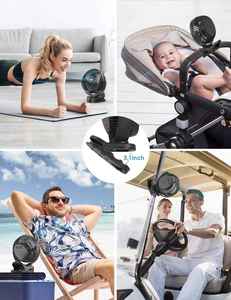 พัดลมคลิปหนีบอเนกประสงค์สำหรับตั้งแคมป์กลางแจ้ง 8000MAH พร้อมไฟ รีโมทคอนโทรล มอเตอร์ไร้แปรงถ่าน แบตเตอรี่แบบชาร์จ USB ได้ - Product Image 4