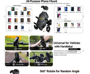 Soporte Ergonómico Multiusos Ulefone Armor Mount Max |   360 °   Soporte Universal Ajustable de Grado Profesional para Teléfonos y Tabletas - Product Image 6