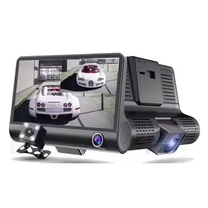 3 Lens Dual Auto Dash Cam-Nieuwe 4 ''Hd 1080P Voertuig Video Recorder Achteruitrijcamera Rijden Monitor, automatische Record, 170 CR21