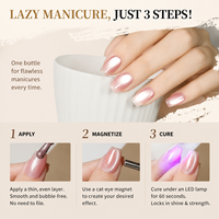 Vernis Gel Effet Œil de Chat 5 en 1 18ML : Base, Constructeur, Structure Effet Œil de Chat & Top Coat – 46 Couleurs Gel UV LED