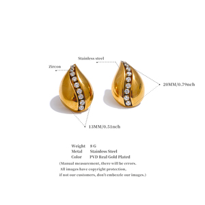 X& Y 4416 mới đến vàng giọt nước Zircon Tai Studs tinh tế PVD thép không gỉ <span class=keywords><strong>Stud</strong></span> Bông tai phong cách hợp thời trang của phụ nữ - Product Image 6