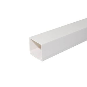 Canalina elettrica bianca da 2 m, con viti, 60x40 mm; ideale per nascondere i cavi e organizzare le installazioni elettriche. - Product Image 1