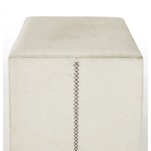 Tabouret de comptoir Cowan en laiton et cuir blanc crème, laiton antique, durable, pour bar à domicile et salle à manger - Product Image 2