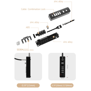 Kết hợp cáp khóa mật khẩu xe đạp Cáp khóa cho xe tay ga súng an toàn xe đạp an ninh - Product Image 3