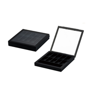 Nouveau mignon Unique 11 plaques vide pas cher Palette de fard à paupières en plastique emballage personnalisé livre de fard à paupières carré avec fenêtre