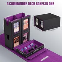 Boîte de rangement pour cartes de jeu de société Commander TCG Magic, en cuir PU moderne, personnalisée en usine, capacité de 400+ cartes à double pochette.