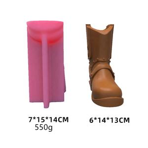 Moule en silicone 3D vintage en forme <span class=keywords><strong>de</strong></span> <span class=keywords><strong>bottes</strong></span> <span class=keywords><strong>de</strong></span> cowboy western américaines pour bricolage, béton, ciment, plâtre, cire, gypse, argile, résine époxy - Product Image 2