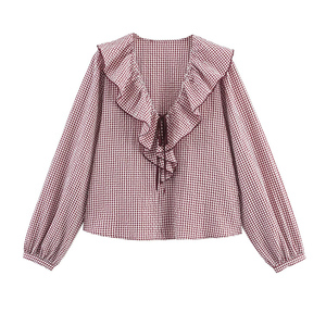 <span class=keywords><strong>Camisa</strong></span> de Mujer ZATRHMBM Otoño 2025, Nueva Moda, <span class=keywords><strong>Camisa</strong></span> Decorativa <span class=keywords><strong>a</strong></span> <span class=keywords><strong>Cuadros</strong></span> Pequeños, <span class=keywords><strong>Camisa</strong></span> Informal de Manga Larga Versátil para Mujer - Product Image 1