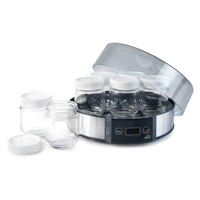 Yaourtière électrique automatique multi-gobelets Lacor à 6 pots avec minuterie numérique et base en acier inoxydable avec couvercle pour yaourt fait maison