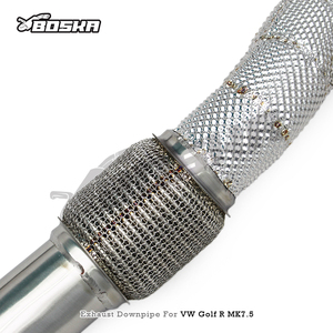 Custom Exhaust Downpipe with <b>Catalyst</b> 200cell for VW GOLF R 7/7.5 MK7/MK7.5 2.0T 2014-2020 Racing Boska Stainless Steel Pipe - Product Image 3