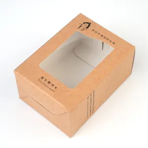 Kendi logonuz ile özel şekil pencere ambalaj kutuları katlanabilir kraft el işi kağıdı kutu el kremi noel hediyesi kutu