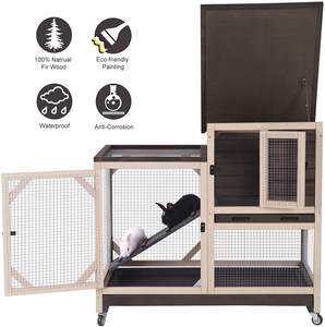 Vente en gros de cages à lapins en bois pour l'intérieur avec enclos extérieur, maison pour lapins, produit pour animaux de compagnie - Product Image 3