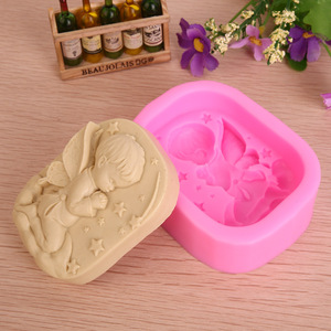 Heart Shaped Angel Silicone Mold For Candle Soap Baking DIY Valentine'S Day Crafting Mold Transparent White Pink Light Gray - Product Image 3