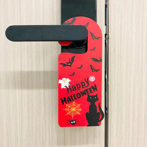 Halloween Hängende Türschilder Holz-Türschild Hängende Wanddekoration <span class=keywords><strong>Kürbis</strong></span> Hexe Monster Halloween Türknauf-Anhänger - Product Image 4