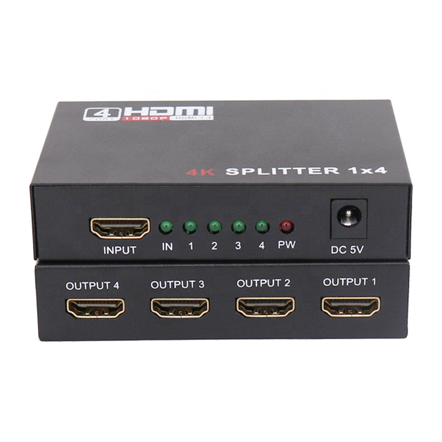 4 Port HDMI Splitter 4K One in Four Out High Definition Frequency Divider TV HD Dividers Support 2160P