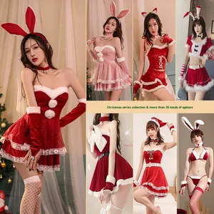 زي الكريسماس، طقم لانجري الكريسماس المثير، زي زيّة فتاة الأرنب اليابانية المثيرة للعب الأدوار، زي الهالوين، مسامي - Product Image 3