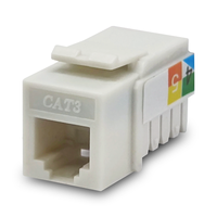 Coupleur et prise Keystone Cat3 RJ12 6P6C avec contacts en bronze phosphoreux et plaqués or, boîtier en PC