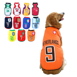 <span class=keywords><strong>Maillot</strong></span> léger en maille pour chien, gilet athlétique performant pour animaux de compagnie, respirant, couleurs d'équipe, t-shirt pour chiot pour les amateurs de basketball et de football - Product Image 1
