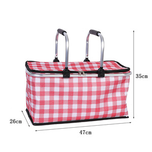 Nouveau style panier isotherme portable pliable en tissu Oxford avec poignée, grande capacité, pour pique-nique et livraison de fruits en extérieur - Product Image 5