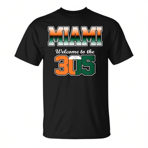 Miami Bienvenue dans la ville 305, t-shirt Orange Green City Pride - Product Image 2