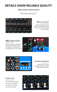 BHA F7 7-Kanaals Audio Mixer USB Interface Geluidsmengpaneel 48V Phantom Power DSP Effecten <span class=keywords><strong>DJ</strong></span> Mixer voor Live Stage Studio OEM - Product Image 2