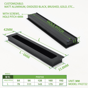 Tirador Empotrado de Aluminio 64-160mm Anodizado Negro Mate Blanco para Gabinetes, Cajones, Armarios, Cocinas, Dormitorios y Baños - Product Image 4