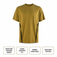 T-shirt col rond streetwear pour homme, manches courtes, en jersey de polyester, anti-humidité, coupe ample, color block, OEM ODM, vente en gros