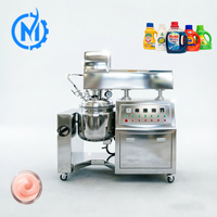 Machine à mélanger par émulsification sous vide avec système de cuves pour eau et huile et levage hydraulique pour crème cosmétique