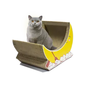 PETCHEER Dongguan Manufacturer Premium Quality Long Lasting THE MOON Cat Cardboard Scratcher for Indoor Cats