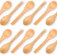 Mini Cuillères à Thé en Bois Écologiques avec Logo Personnalisé, Cuillère à Thé en Bambou en Stock pour Café, Confiture, Sels de Bain – Cuillère de Service
