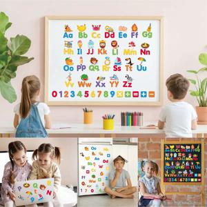 103 Piezas, Rompecabezas Infantil <span class=keywords><strong>con</strong></span> <span class=keywords><strong>Letras</strong></span> Mayúsculas y Minúsculas, Imanes de Dibujos Animados, Imanes de Números, Imanes para Refrigerador y <span class=keywords><strong>Pizarra</strong></span> - Product Image 3