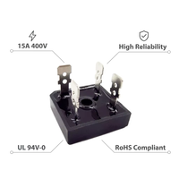 Pont redresseur en silicium KBPC1504 15A 400V, pont de diodes carré pour alimentation industrielle