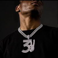 Offre Spéciale – Pendentif Numérique Hip Hop Personnalisé en Argent Sterling 925 et Moissanite VVS pour Hommes – Idéal Streetwear, Rap, Scène, Fête – Vente en Gros