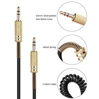 Câble auxiliaire 3.5mm mâle à mâle câbles à ressort audio stéréo pour haut-parleur bat casque Studio enregistreur Smartphone maison stéréos