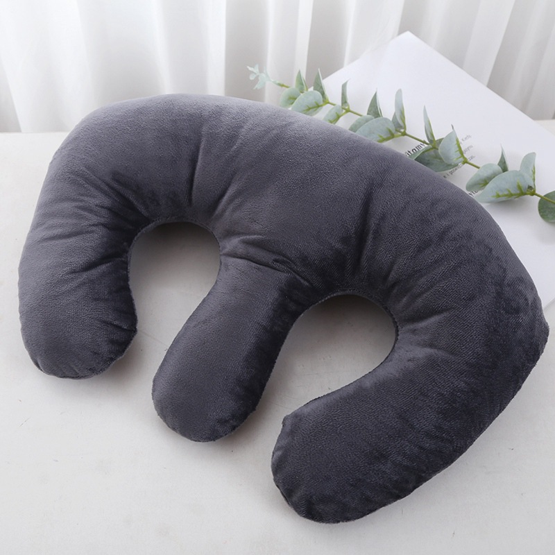 Coussin d'allaitement gris foncé avec noyau en coton élastique