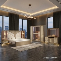 Ensemble de meubles de chambre à coucher turques modernes en bois, lit king size, suite de luxe pour la maison et l'hôtel, vente en gros à Foshan