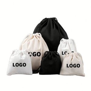 Customized Logo Printed Reusable Eco Friendly Cotton Canvas Linen Candle Soap <b>Pouch</b> Gift Drawstring Dust Bag - Product Image 2