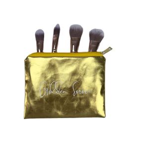Nouvelle conception, emballage classique, pochette de rangement en cuir PU avec fermeture éclair en métal doré, logo brillant personnalisé, grande pochette de maquillage tendance et métallique - Product Image 1