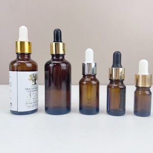 5ml 10ml 15ml 20ml 30ml 50ml 100ml Wholesale <b>Empty</b> Essential Oil Amber Glass Dropper <b>Bottle</b> with Dropper Lid - Product Image 1