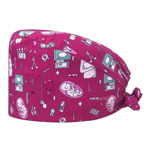 Bonnet chirurgical en coton avec motifs amusants, unisexe, respirant, réutilisable pour les professionnels de la santé, taille adulte, uniforme imprimé numériquement - Product Image 5