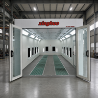 Solution tout-en-un : Cabines de peinture automobiles à chauffage diesel 24 kW 80 ° Cabine de peinture à air statique C avec éclairage 1000 lux et four automatique