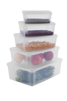 Conteneur alimentaire en plastique durable de 5 tailles avec couvercle pour la restauration et le service, restaurant commercial, cuisine, cantine à domicile