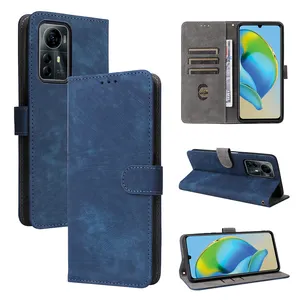 Camera Protection Leather Case RFID Blocking Wallet Case for ZTE Blade V41 Smart/Blade A72S/ZTE Optus X Max Leather Case Cover